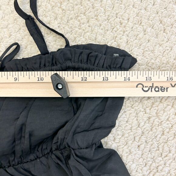 American Eagle Blouse Tank Top Womens S Black Crop Babydoll Cami Spaghetti Strap - Picture 10 of 13